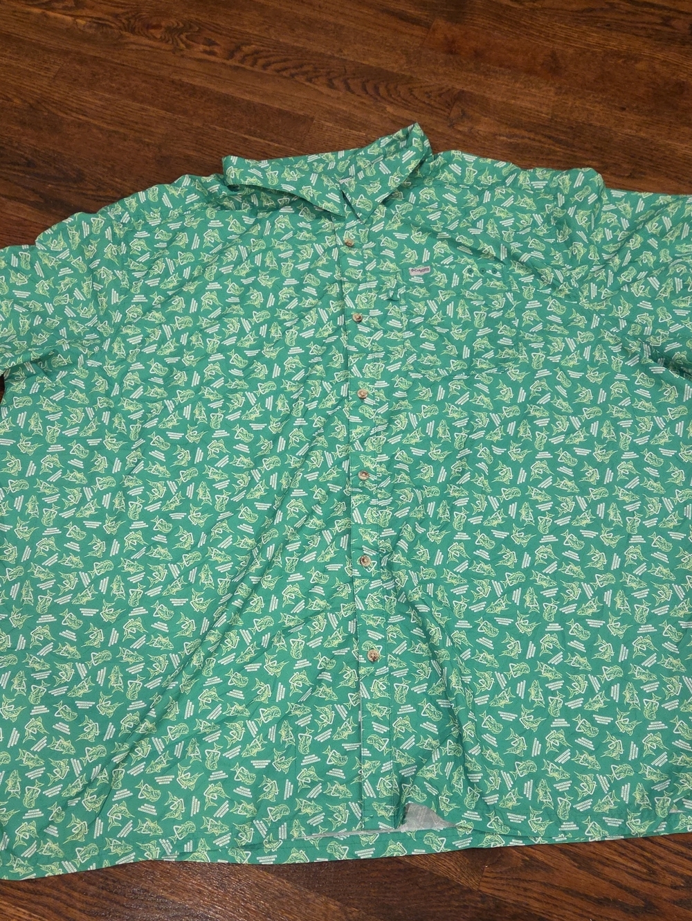 Men's Teal Patterned Button-Up Shirt